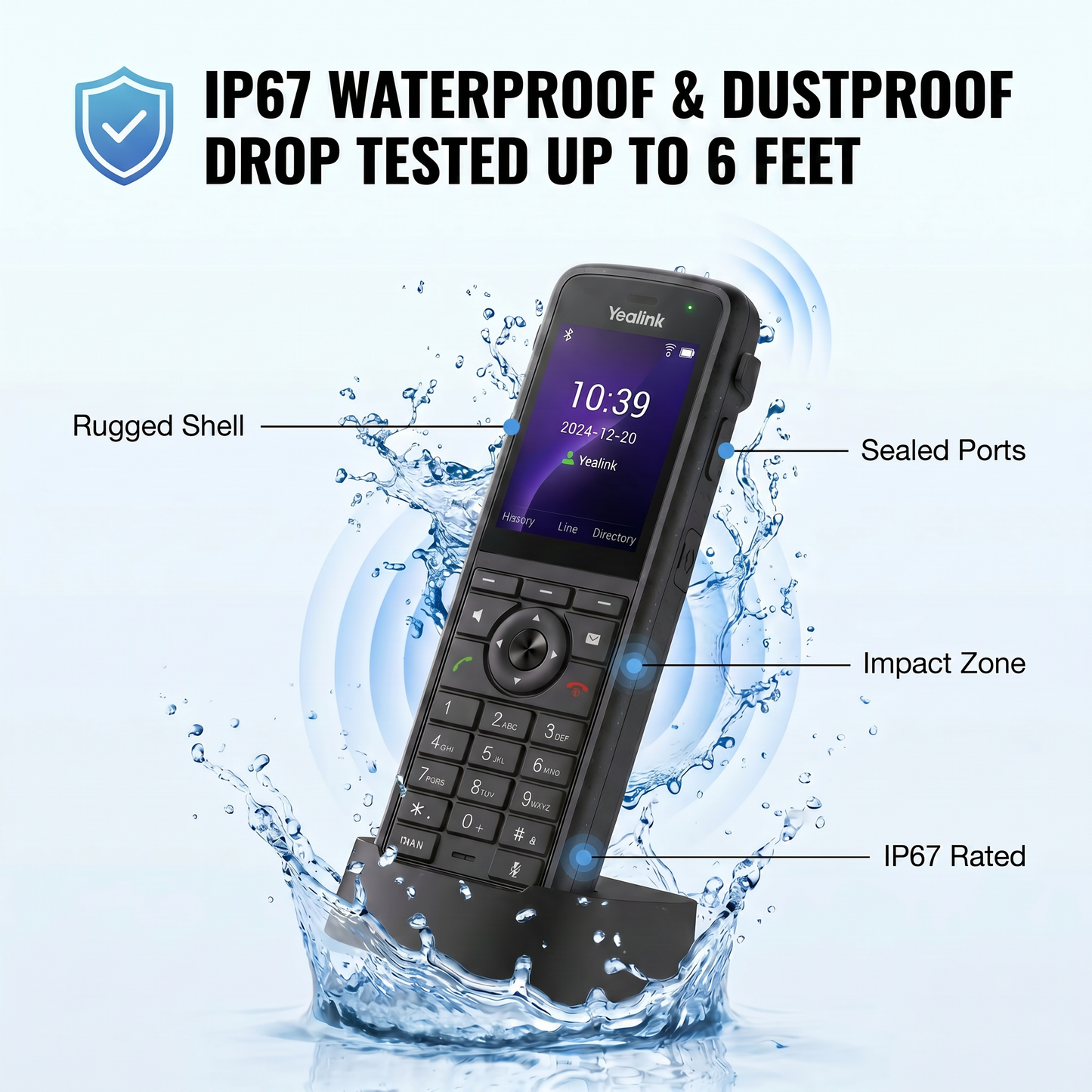 Yealink AX86R Ruggedized Wi-Fi 6 IP Phone with IP67 Rating for Mobile Enterprise Communications
