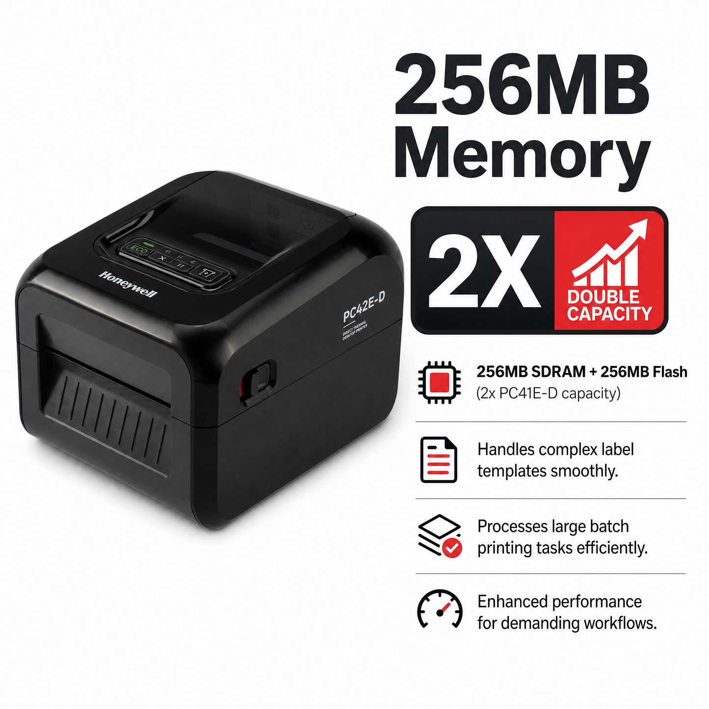 Honeywell PC42E Series 4-Inch Desktop Label Printer - Direct Thermal & Thermal Transfer Models for Shipping, Retail & Healthcare
