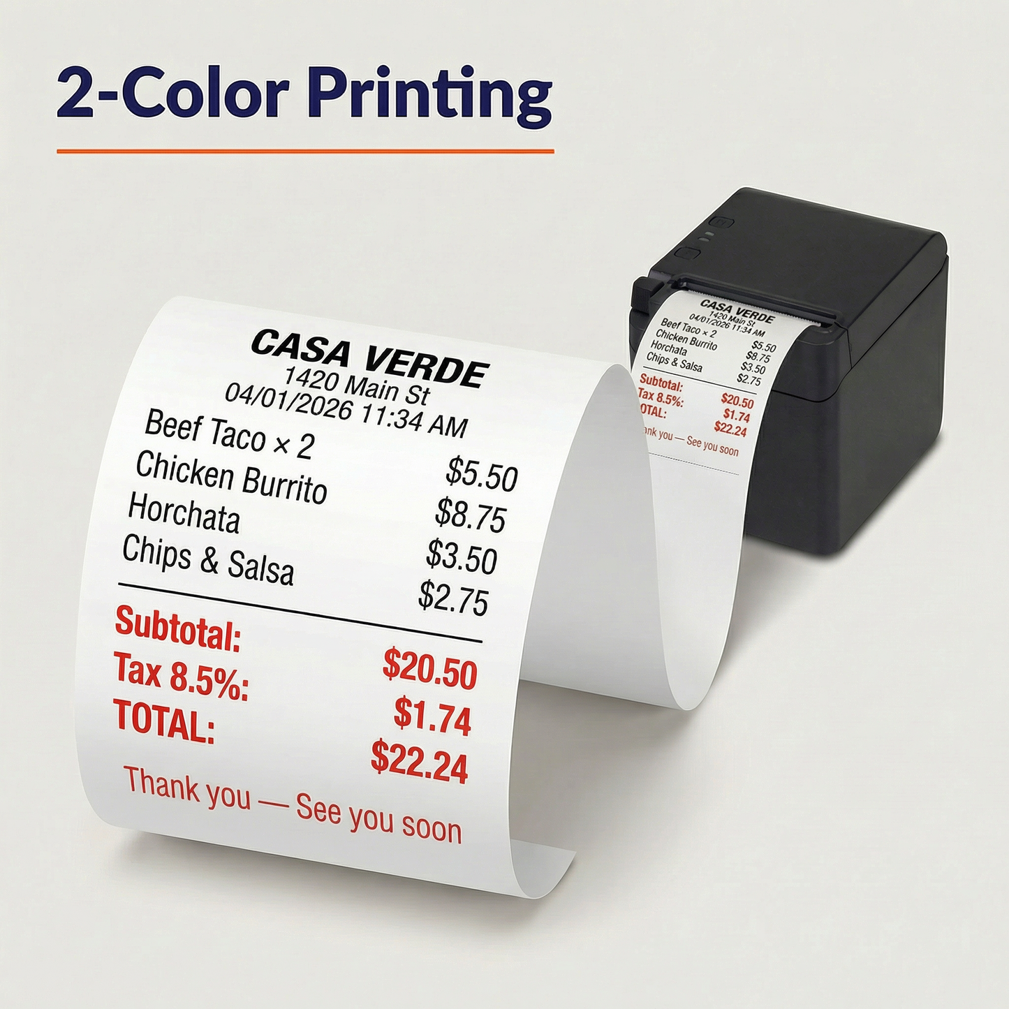 SNBC S80 80mm Thermal Receipt Printer with Triple Interface for Retail and Restaurant POS Systems
