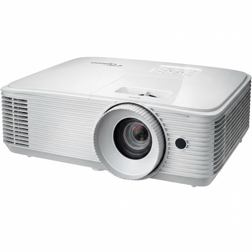 Optoma EH412 Full HD 1080p DLP Professional Projector | 4,500 Lumens Super Bright | 4K HDR Input | 1.3x Zoom, ±40° Vertical Keystone | HDMI 2.0, VGA In/Out, RS232, USB-A | 10W Built-In Speaker | Up to 15,000-Hour Lamp Life | White