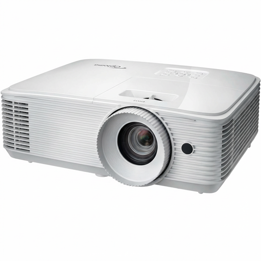 Optoma EH412 Full HD 1080p DLP Professional Projector | 4,500 Lumens Super Bright | 4K HDR Input | 1.3x Zoom, ±40° Vertical Keystone | HDMI 2.0, VGA In/Out, RS232, USB-A | 10W Built-In Speaker | Up to 15,000-Hour Lamp Life | White