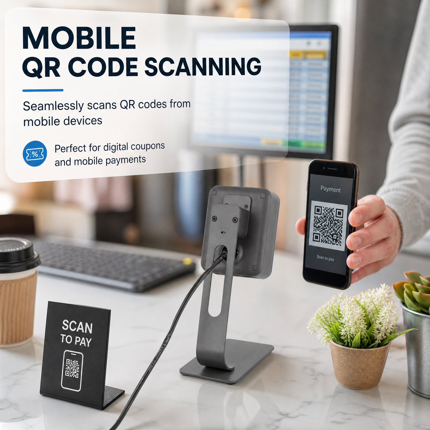Honeywell Genesis XP 7680g Hands-Free Presentation Barcode Scanner for Retail & Healthcare