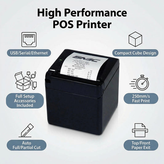 SNBC BTP-S80 132098 Direct Thermal Receipt Printer - USB, Serial, Ethernet, Black