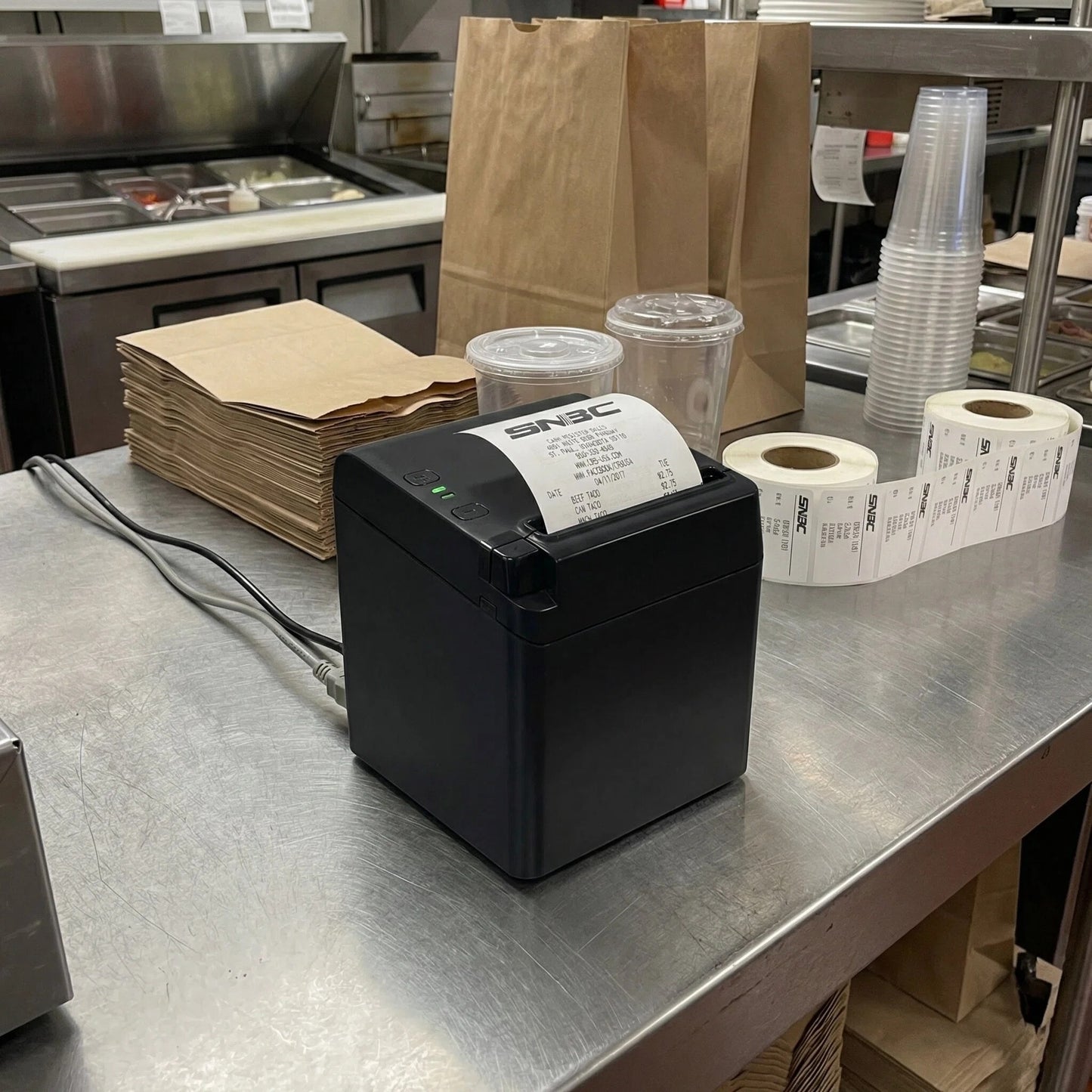SNBC BTP-S80 132098 Direct Thermal Receipt Printer - USB, Serial, Ethernet, Black
