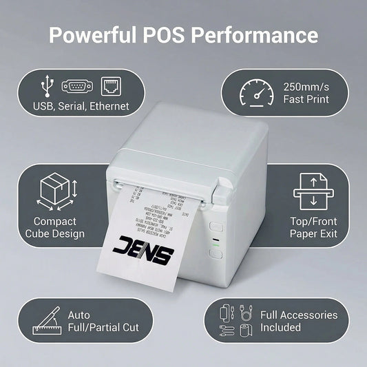 SNBC BTP-S80 132099 Direct Thermal Receipt Printer - USB, Serial, Ethernet, White