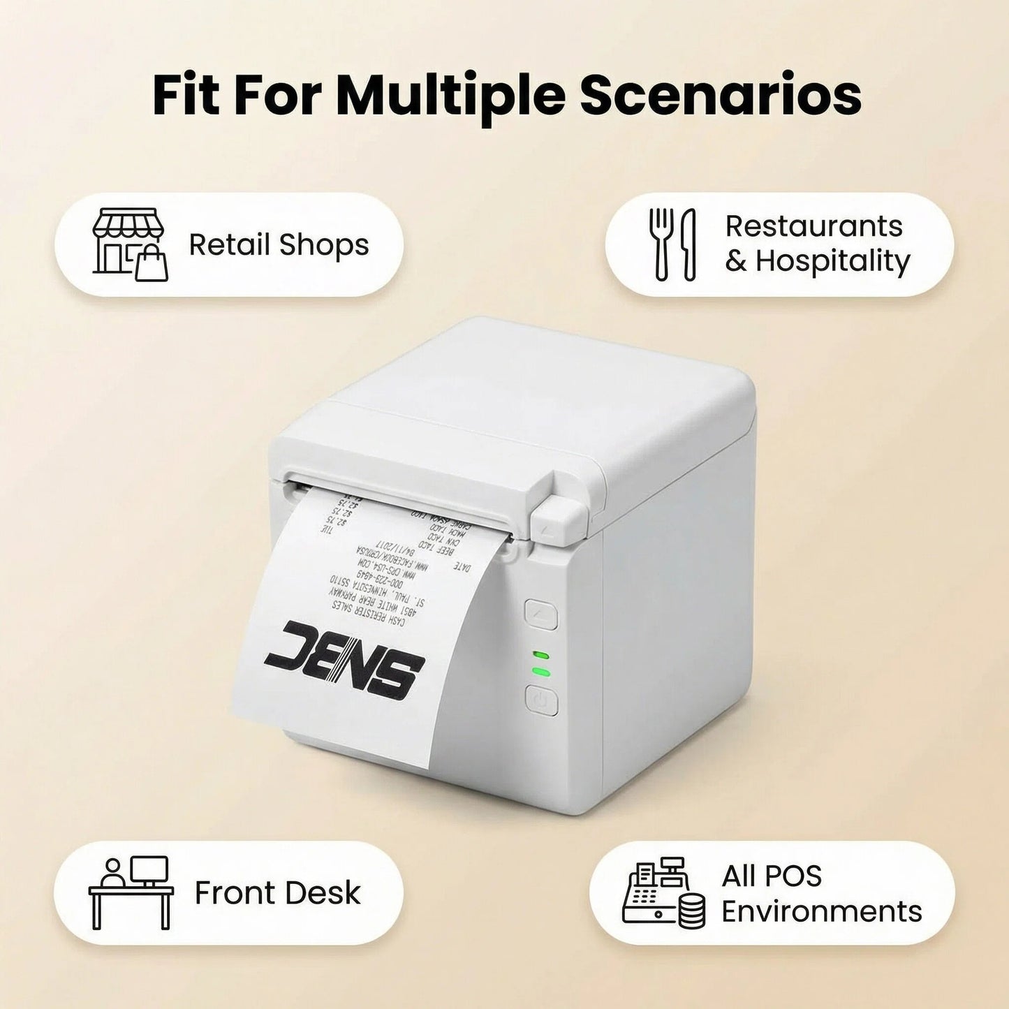 SNBC BTP-S80 132099 Direct Thermal Receipt Printer - USB, Serial, Ethernet, White