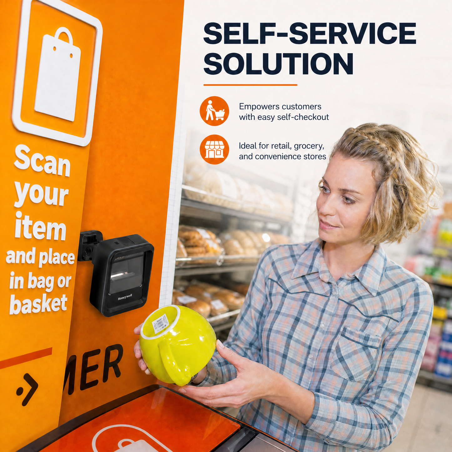 Honeywell Genesis XP 7680g Hands-Free Presentation Barcode Scanner for Retail & Healthcare
