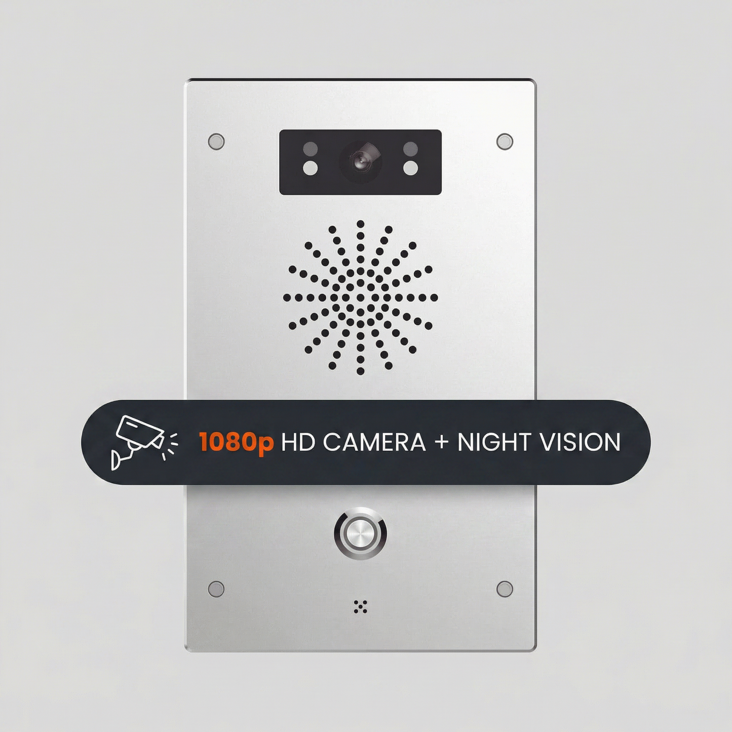 Fanvil i16SV Outdoor SIP Video Intercom - 1080p HD Camera, Infrared Night Vision, 2 SIP Lines, PoE, IP65/IK10, Anti-Tamper Alarm, Die-Cast Aluminum, Wall-Mount, Black