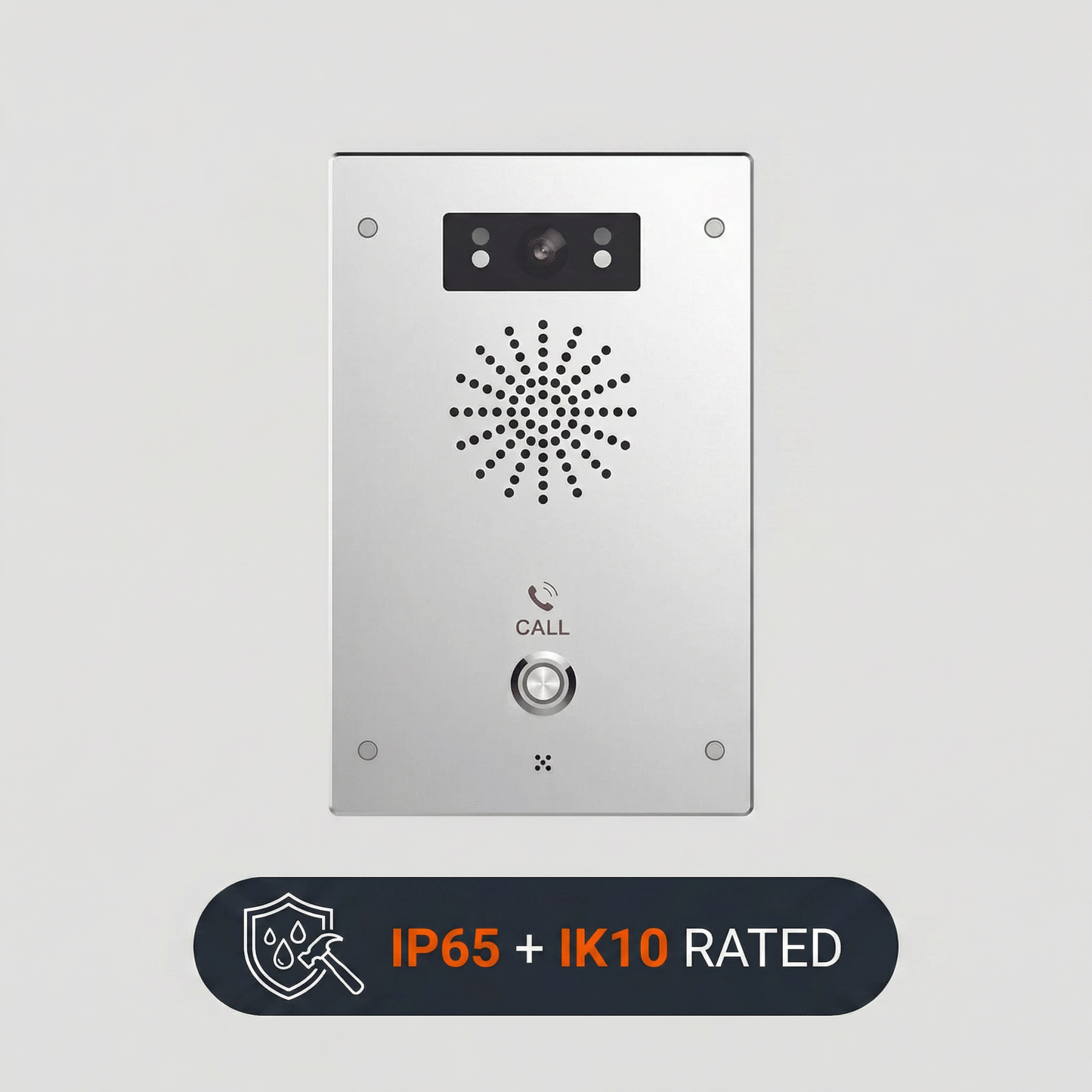 Fanvil i16SV Outdoor SIP Video Intercom - 1080p HD Camera, Infrared Night Vision, 2 SIP Lines, PoE, IP65/IK10, Anti-Tamper Alarm, Die-Cast Aluminum, Wall-Mount, Black