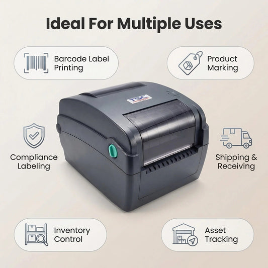 TSC TTP-244CE Desktop Thermal Transfer Label Barcode Printer - 4.25 Inch, 203 Dots Per Inch, USB Port Only, No Ethernet