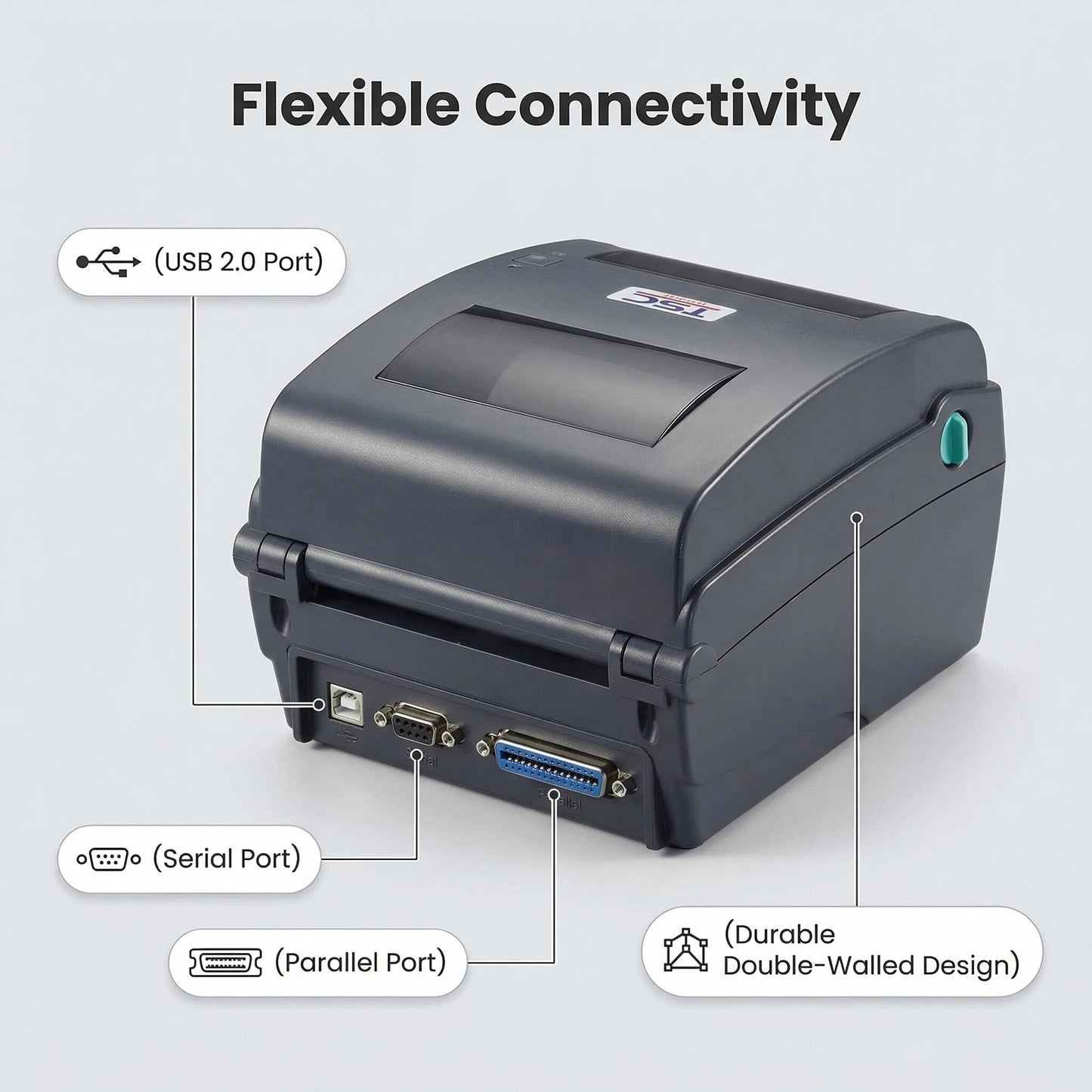 TSC TTP-345 Thermal Transfer Label Printer, 300 Dpi, 5 IPS, 3 Ports - USB, Parallel, Serial, Replaces 99-127A027-00Lf