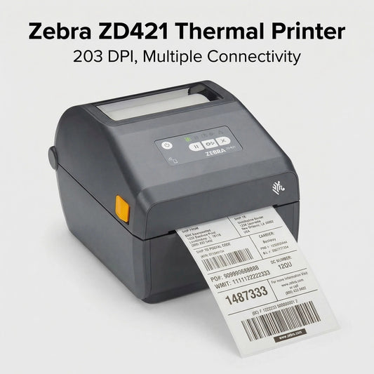 Zebra ZD4A042-D01M00EZ Direct Thermal Desktop Printer - 203 DPI, USB, USB Host, Modular Connectivity Slot, Bluetooth Low Energy 5, US Cord