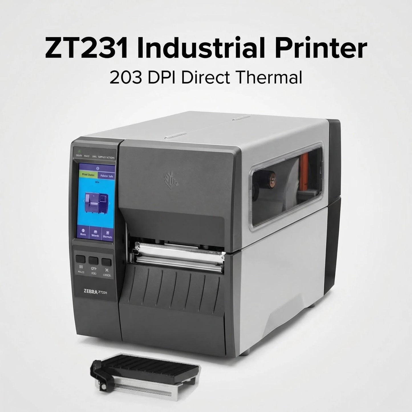 Zebra ZT23142-D01000FZ ZT231 4 Inch Direct Thermal Industrial Printer - 203 DPI, Tear-Off, USB, Serial, Ethernet, Bluetooth Low Energy, USB Host, US Cord