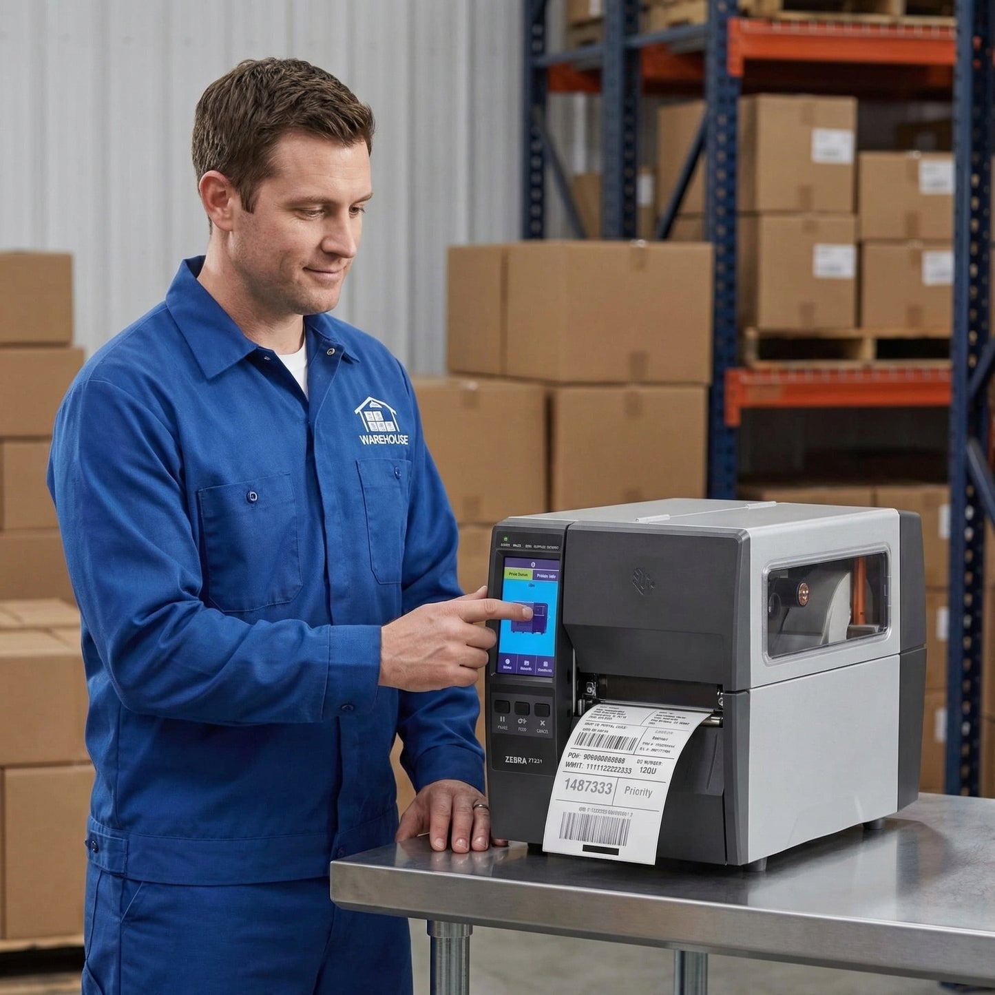 Zebra ZT23143-T01000FZ ZT231 4" Thermal Transfer Industrial Printer - 300 DPI, Tear-Off, USB, Serial, Ethernet, BTLE, USB Host, EZPL, US Cord