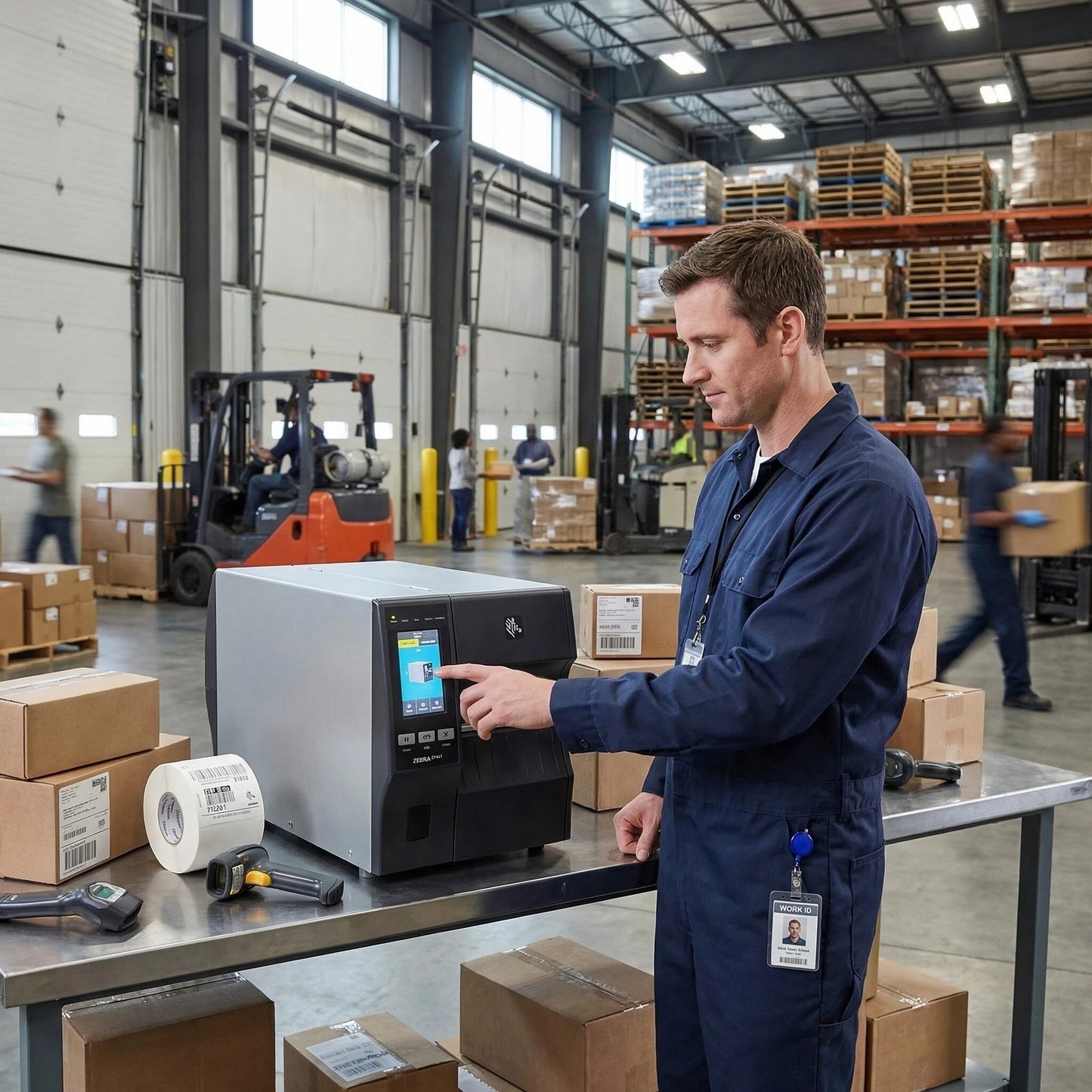 Zebra ZT41143-T010000Z ZT411 Industrial Label Printer - Thermal Transfer, 4-Inch Print Width, 300 dpi, Serial, USB, 10/100 Ethernet, Bluetooth 4.1/MFi, USB Host, US Cord
