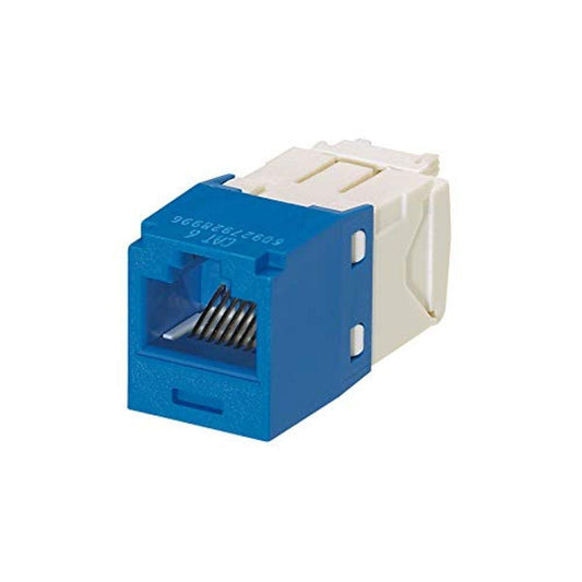 Panduit CJ688TGBU-24 Mini-Com TX6 Plus UTP RJ45 Cat6 Standard Jack Module, T568A/T568B Wiring, RoHS Compliant, Toolless Installation, Blue (Pack of 24)