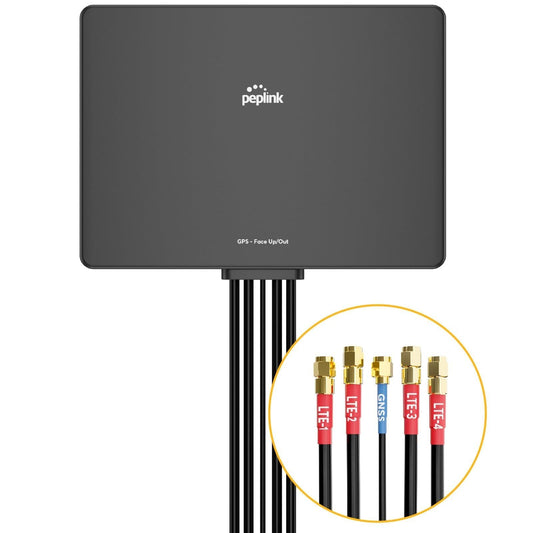 Peplink Slim 40G Antenna – 5G & LTE Ultra-Wideband (600-6000MHz), Omni-Directional MIMO