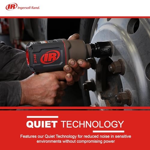 Ingersoll Rand 2146Q1MAX 3/4-Inch Drive, Air Impact Wrench, Quiet, 2,000 ft-lbs Nut-busting torque, Maintenance Duty, Pistol Grip, Standard Anvil , Gray