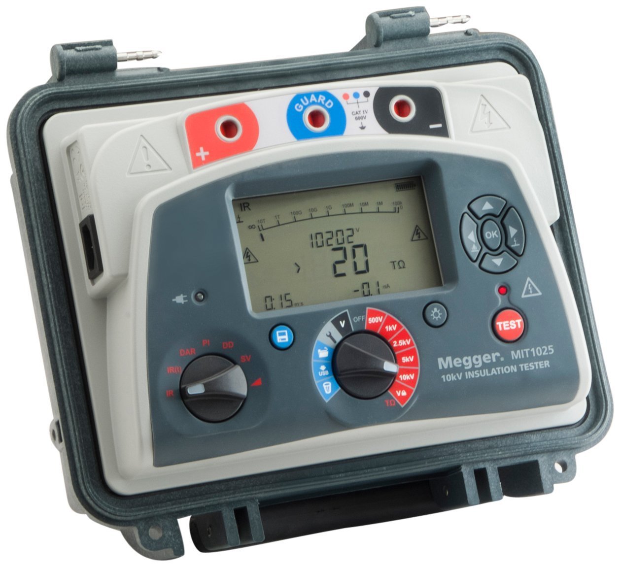 Megger MIT1025-US Insulation Tester | 10kV Multi-Range, 20 TΩ Resistance, With Output