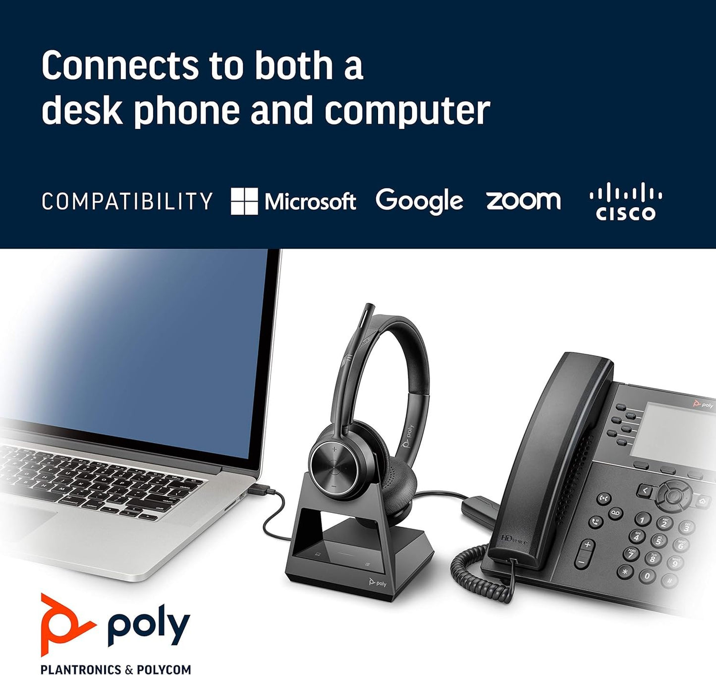 Poly Savi 7320 Ultra-Secure Wireless DECT Headset System