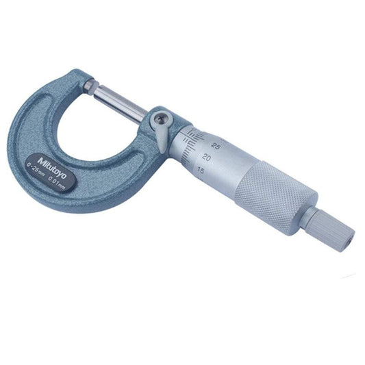 Mitutoyo 103-146-10 Outside Micrometer, Baked-enamel Finish, Ratchet Stop, 225-250mm Range, 0.01mm Graduation, +/-0.005mm Accuracy