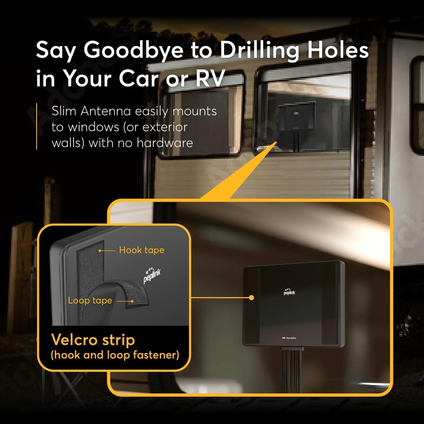 Peplink Slim 22G Antenna - Cellular & WiFi MIMO - Boost LTE Signal for RV, Mobile Office & Outdoor - Low Profile, High Gain, Easy Install, IP55 Weatherproof