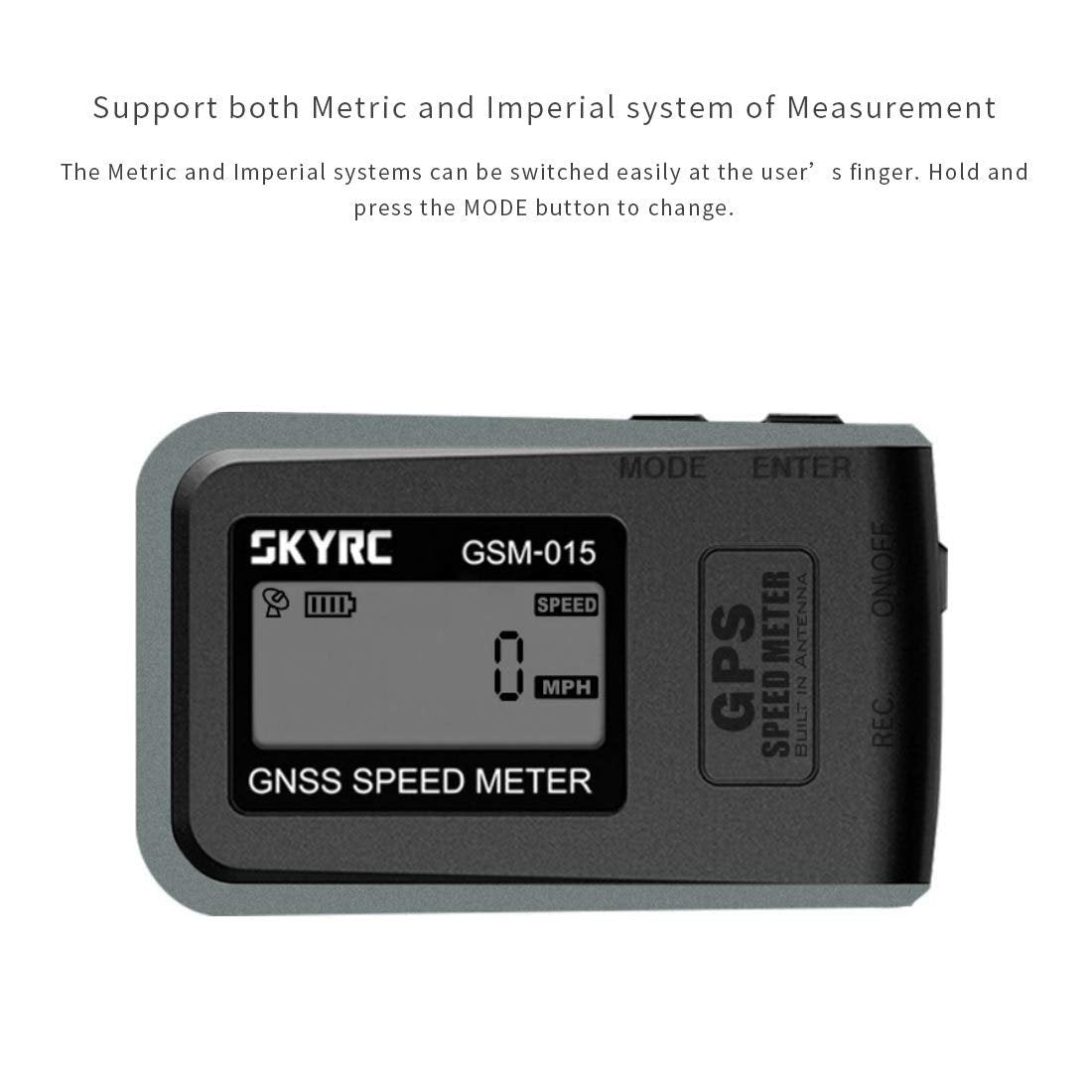 SKYRC GSM-015 GNSS GPS Speed & Height Tester | For RC Drones, FPV, Helicopters, Airplanes, GPS+GLONASS, 10Hz, Data Logging, 200mAh Battery