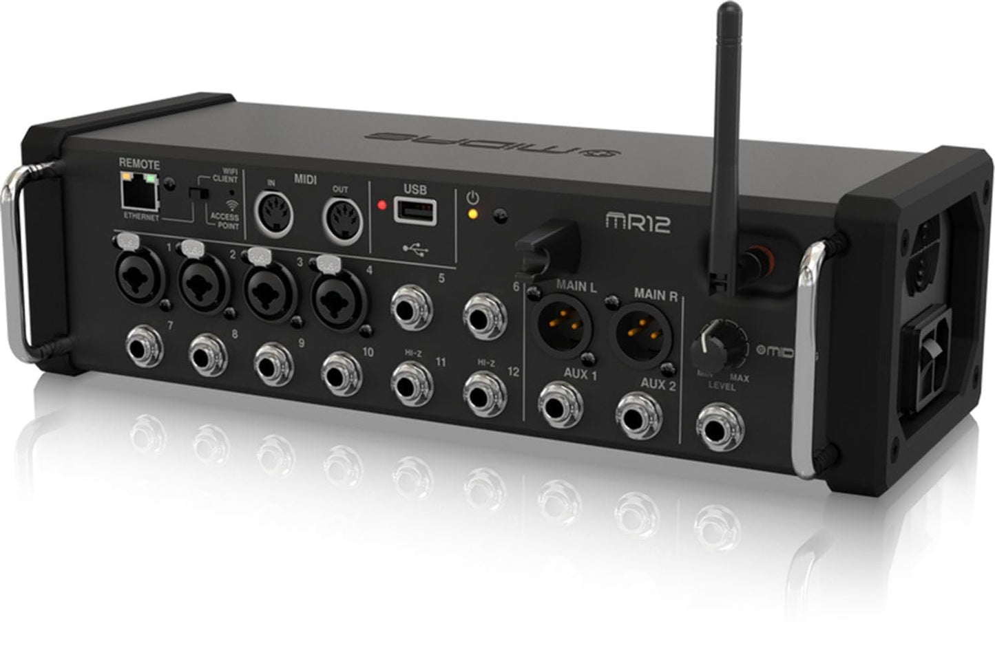 Midas MR12 12-Input Digital Mixer | for iPad/Android Tablets with 4 Midas PRO Preamps, 8 Line Inputs, Integrated Wifi Module and USB Stereo Recorder