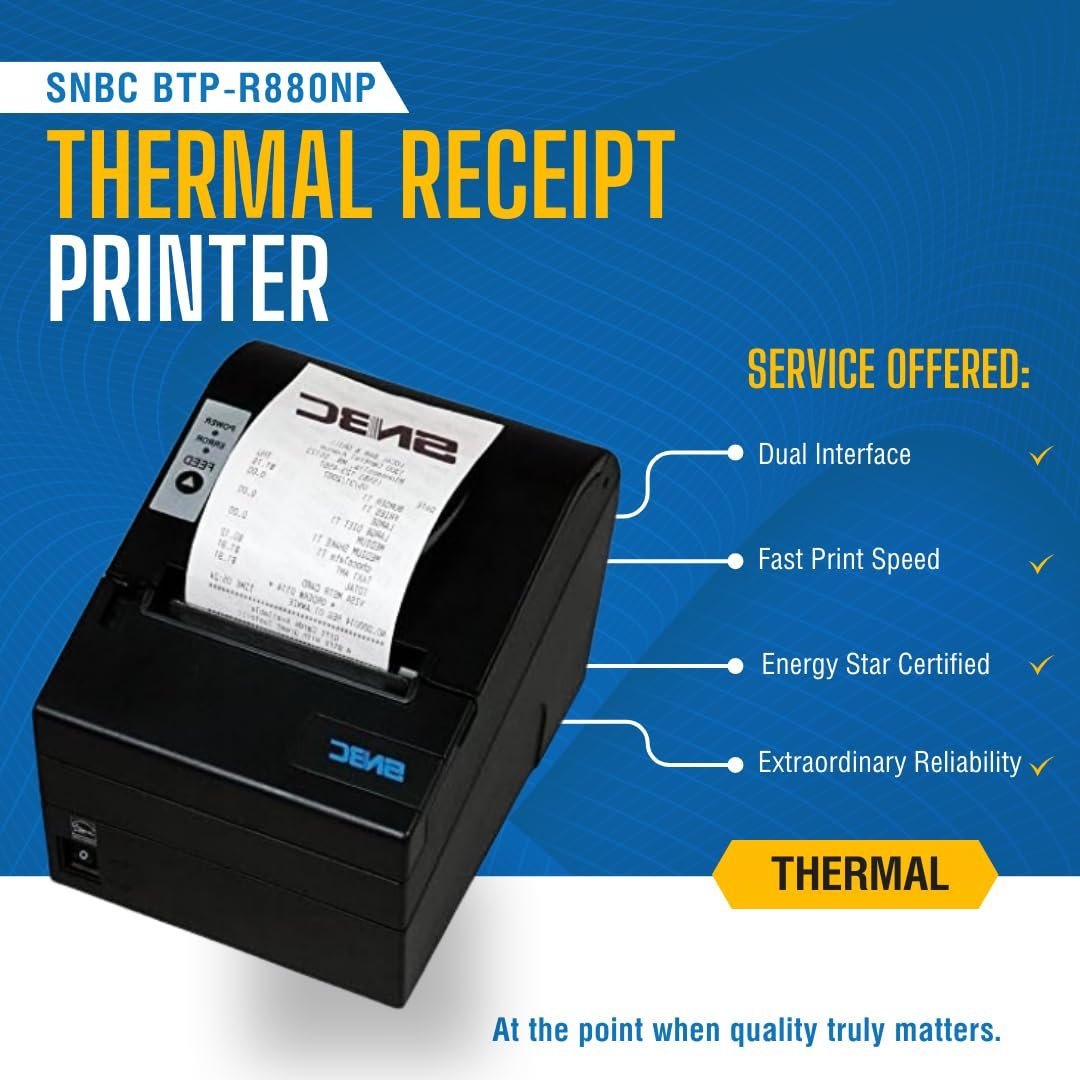 SNBC BTP-R880NP Thermal Receipt Printer with USB and Serial Connection