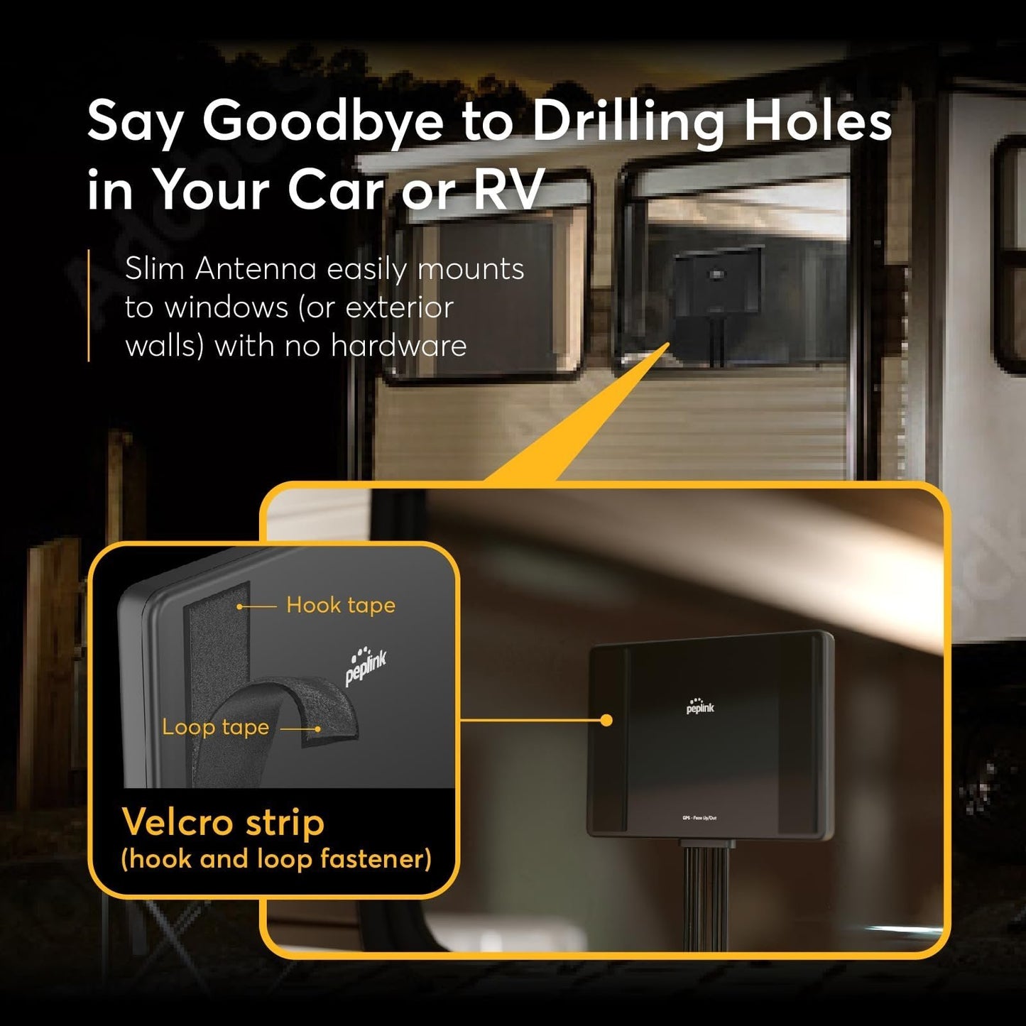 Peplink Slim 40G Antenna – 5G & LTE Ultra-Wideband (600-6000MHz), Omni-Directional MIMO