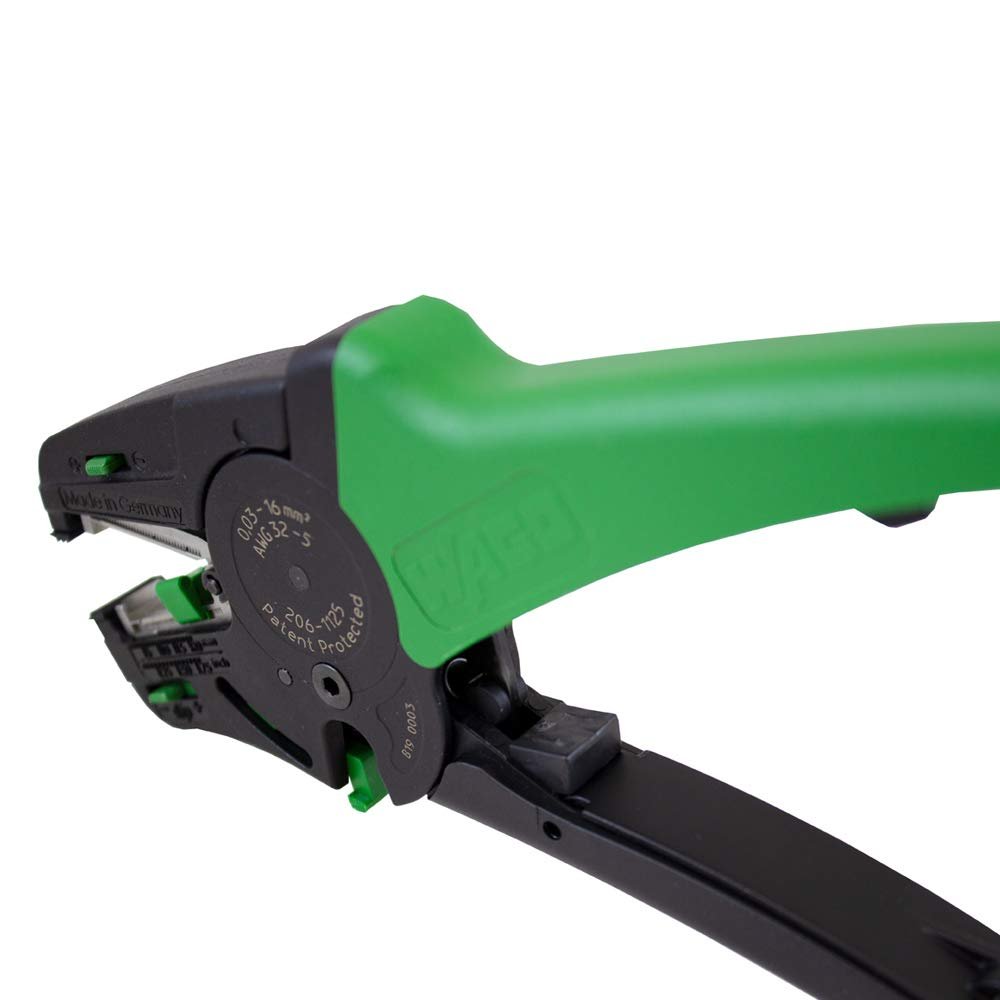206-1125 | WAGO Quickstrip Vario Wire Stripper| Integrated Wire Cutter | 32-6 AWG | [Pack of 1],Green/Black