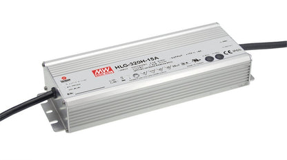 Mean Well HLG-320H-12A Switching LED Power Supply, Single Output, 12V, 0-22A, 264W, 1.7" H x 3.5" W x 9.9" L, White