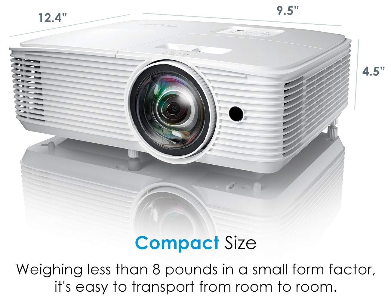 Optoma EH412ST 1080P HDR Professional Projector | Super Bright 4000 Lumens, Business Presentations, Classrooms, or Meeting Rooms, 15,000 hour lamp life, Speaker Built In , Portable
