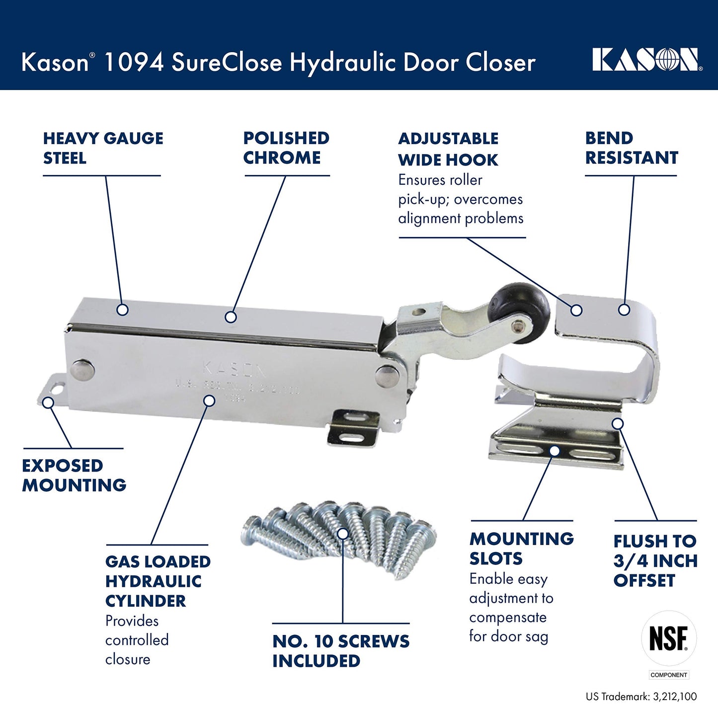Kason 1094 SureClose Hydraulic Door Closers