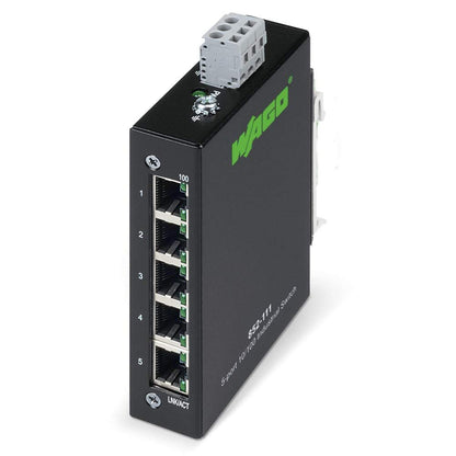 WAGO 852-111 100BASE-TX DIN Rail | 5 Port, Fast ETHERNET, Industrial UNMANAGED ECO Switch