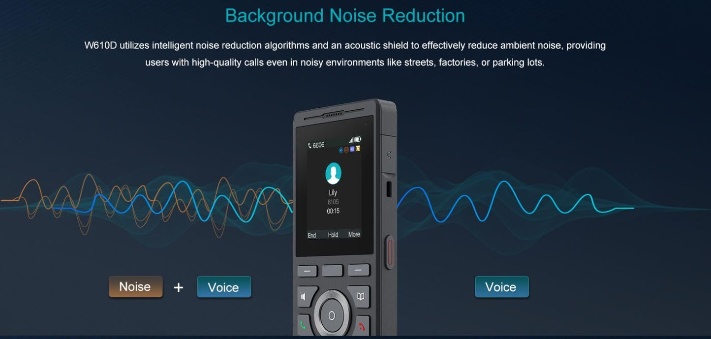 Fanvil W710P DECT Wireless SIP Phone System with Base and Handset – HD Audio, Long Range, 10 Lines, 20 SIP Accounts, 2.0" Color Screen, Bluetooth, Drop Resistant, for Office & Business Use
