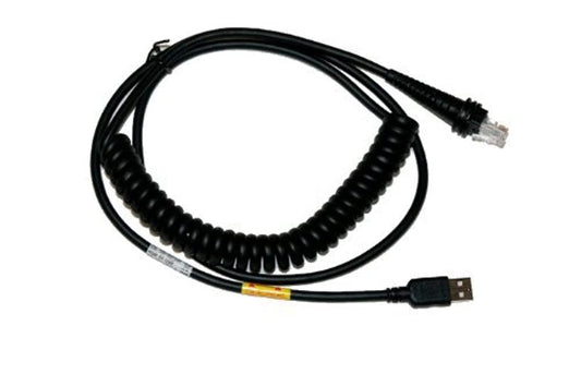 Honeywell CBL-500-300-C00 USB Coiled Cable |Type A, 5V Host Power, 3 m/9.8-ft. Length, Black