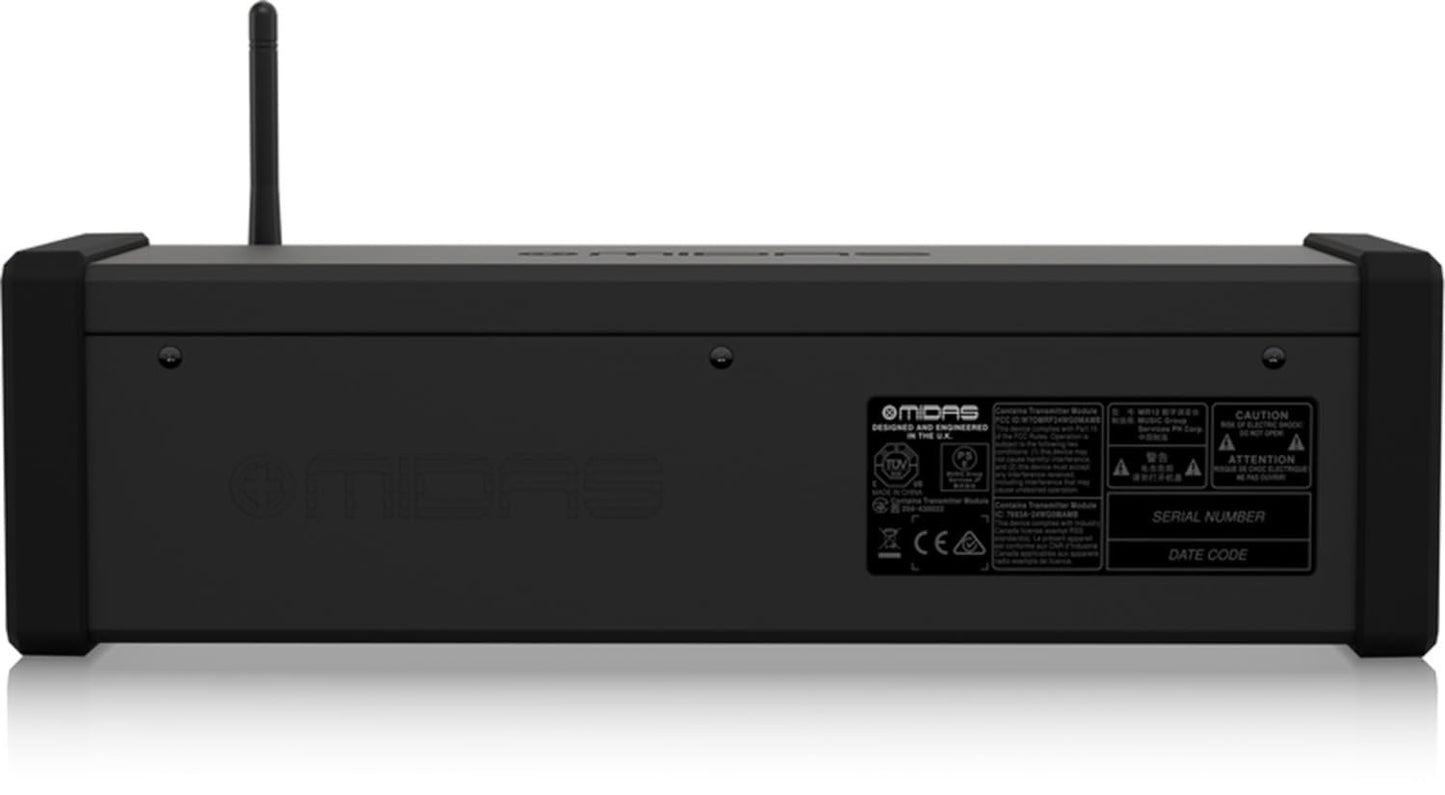 Midas MR12 12-Input Digital Mixer | for iPad/Android Tablets with 4 Midas PRO Preamps, 8 Line Inputs, Integrated Wifi Module and USB Stereo Recorder