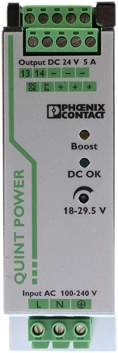 Phoenix Contact QUINT-PS/1AC/24DC/5 DIN Rail Power Supply 24Vdc 5A 120W, 1-Phase