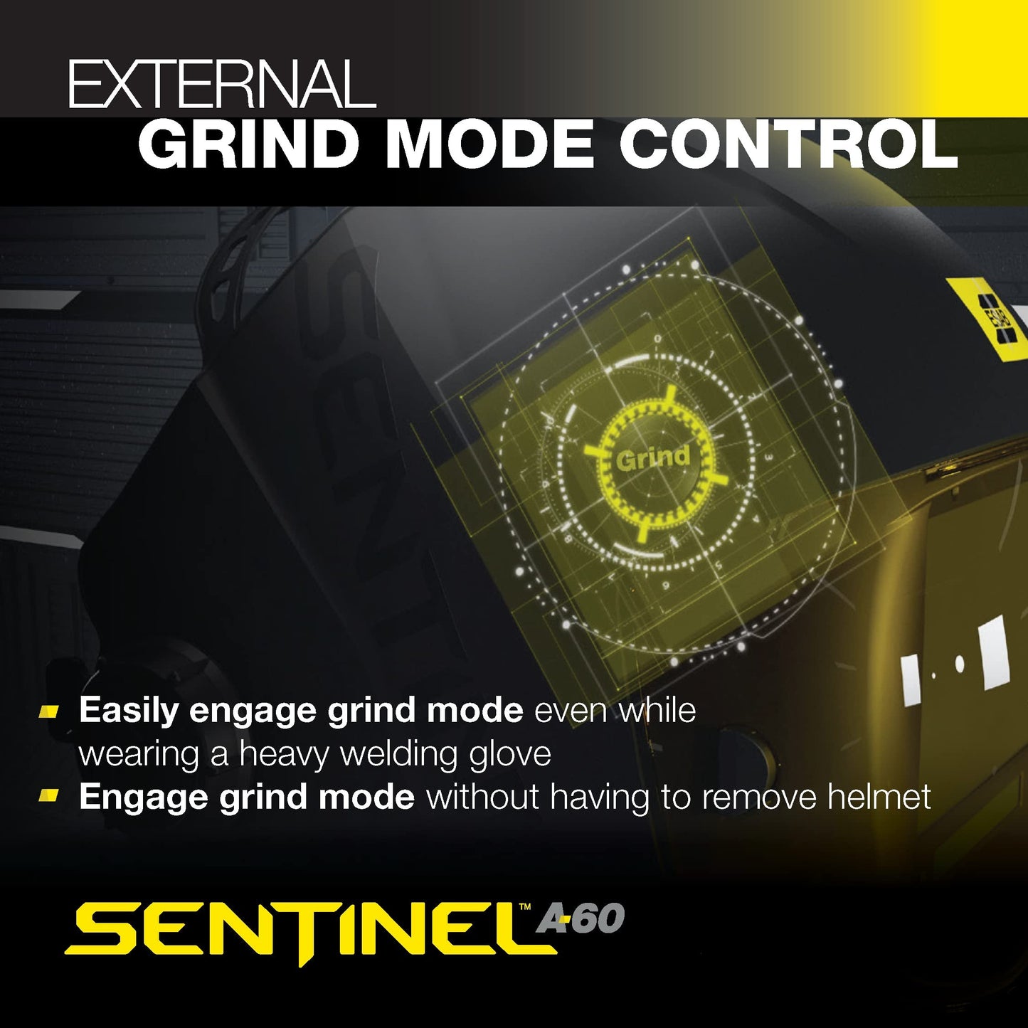 ESAB® Sentinel™ A60 Welding Helme | Black Low-Profile Design, High Impact Resistance Nylon, Large Viewing Area