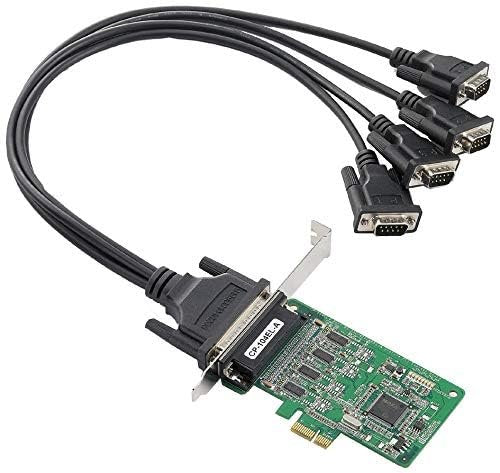 MOXA CP-104EL-A-DB9M 4 Port PCIe Board |w/ DB9M Cable, RS-232, Low Profile