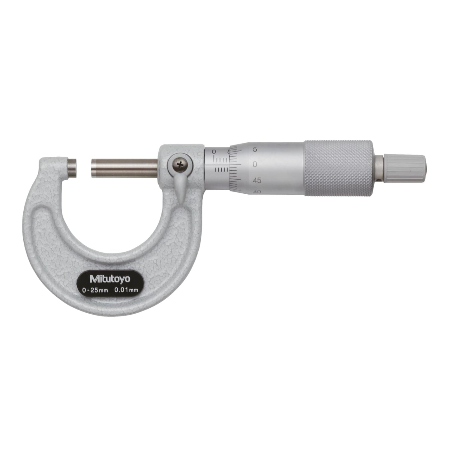 Mitutoyo 103-146-10 Outside Micrometer, Baked-enamel Finish, Ratchet Stop, 225-250mm Range, 0.01mm Graduation, +/-0.005mm Accuracy