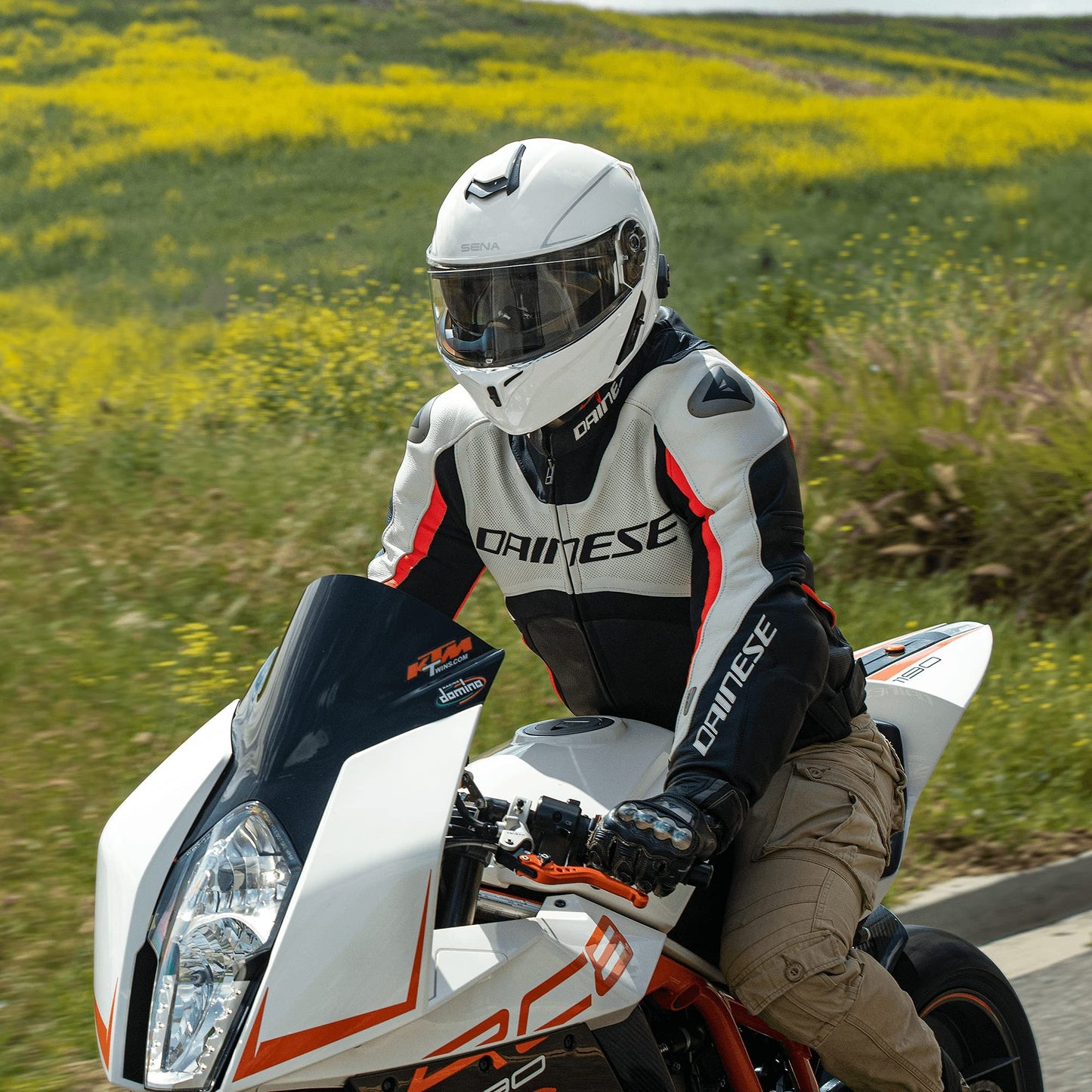 SenaOutrush Bluetooth Modular Motorcycle Helmet | with Intercom System, DOT