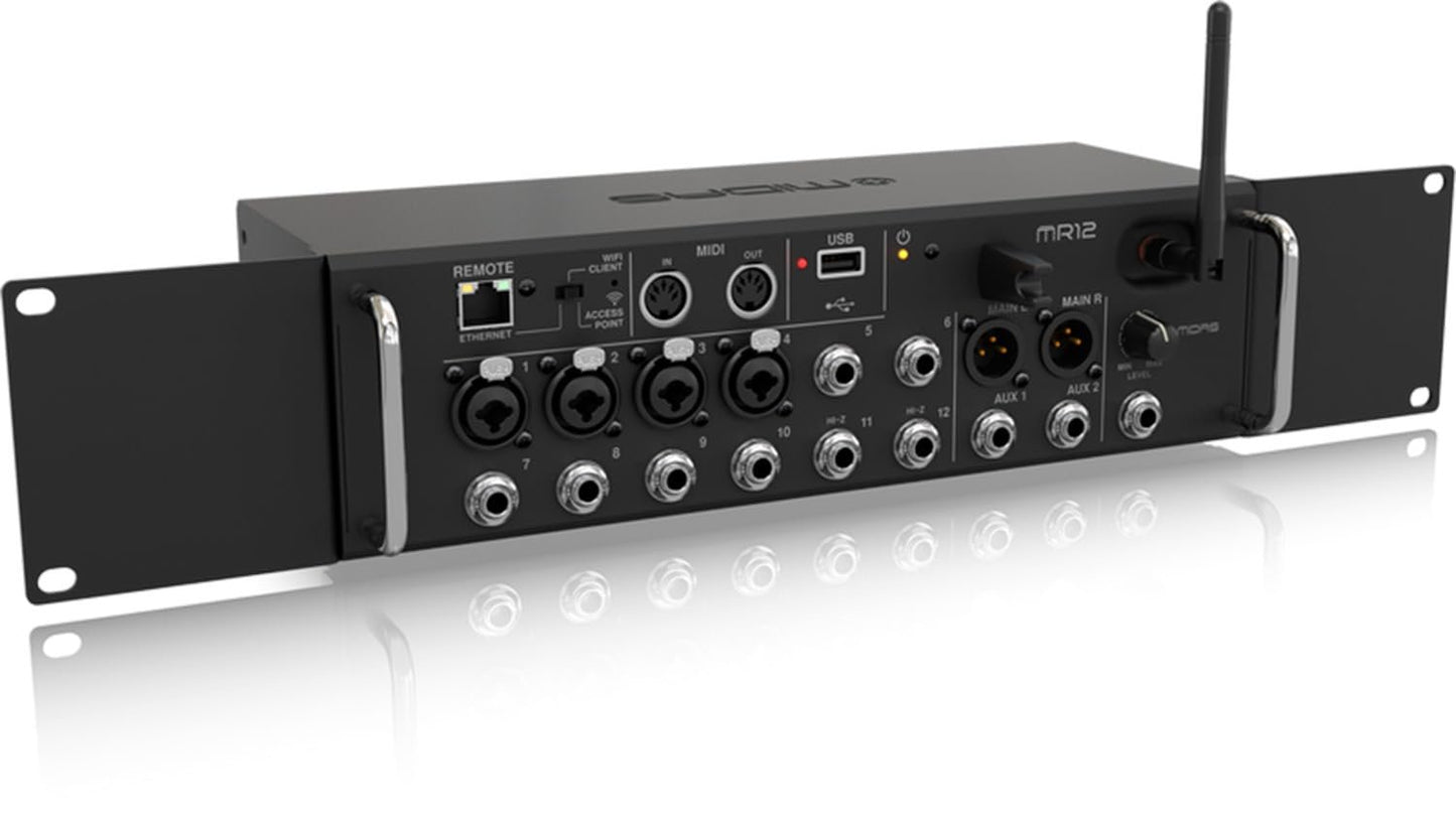 Midas MR12 12-Input Digital Mixer | for iPad/Android Tablets with 4 Midas PRO Preamps, 8 Line Inputs, Integrated Wifi Module and USB Stereo Recorder